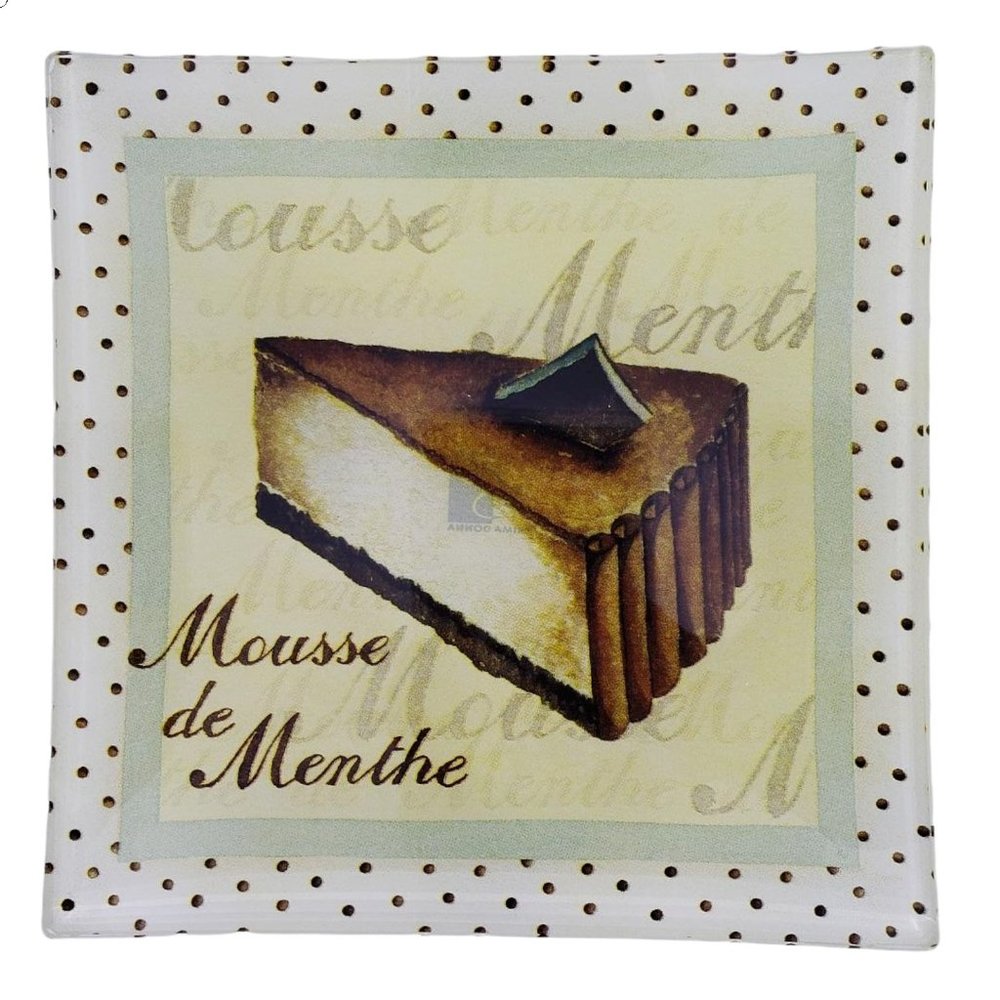 Prima Donna Mousse De Menthe Plate Platter Square Dessert Plate Cake Pie 6 in